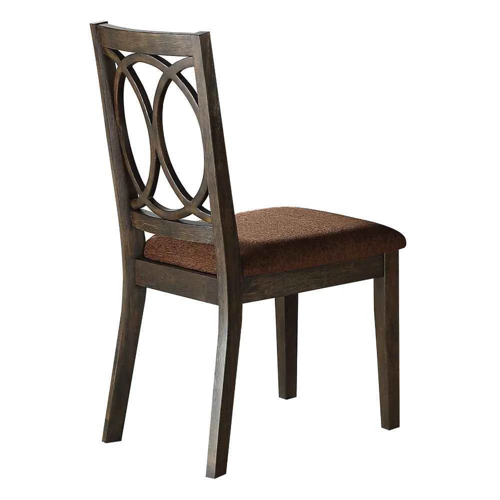 Traditional Jameson – Side Chair Set of 2 – Brown Fabric Espresso Quality