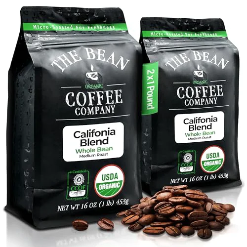 Fine Crafted The Bean Organic Coffee Co. California Blend 32 Ounce Expertly Made