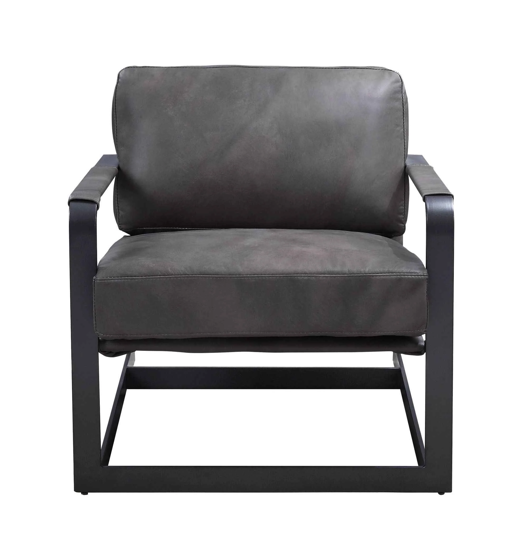 Professional Locnos – Accent Chair – Gray Top Grain Leather Black Carefully Designed