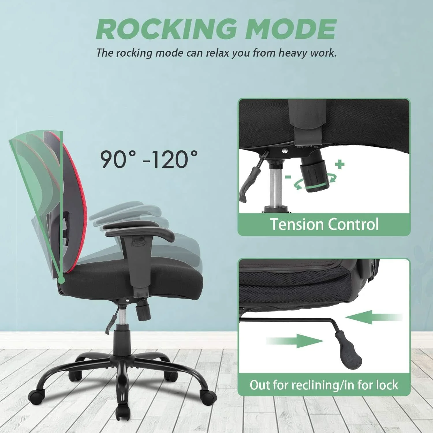 Minimalist Big and Tall Office Chair With Lumbar Support For Desk Top-Quality