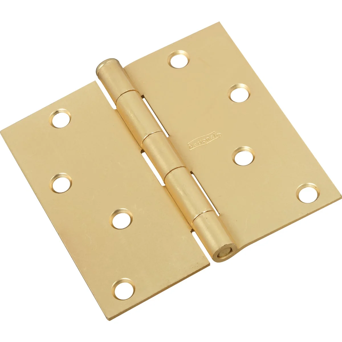 Crafted National 4 In. Square Satin Brass Door Hinge Top-Quality