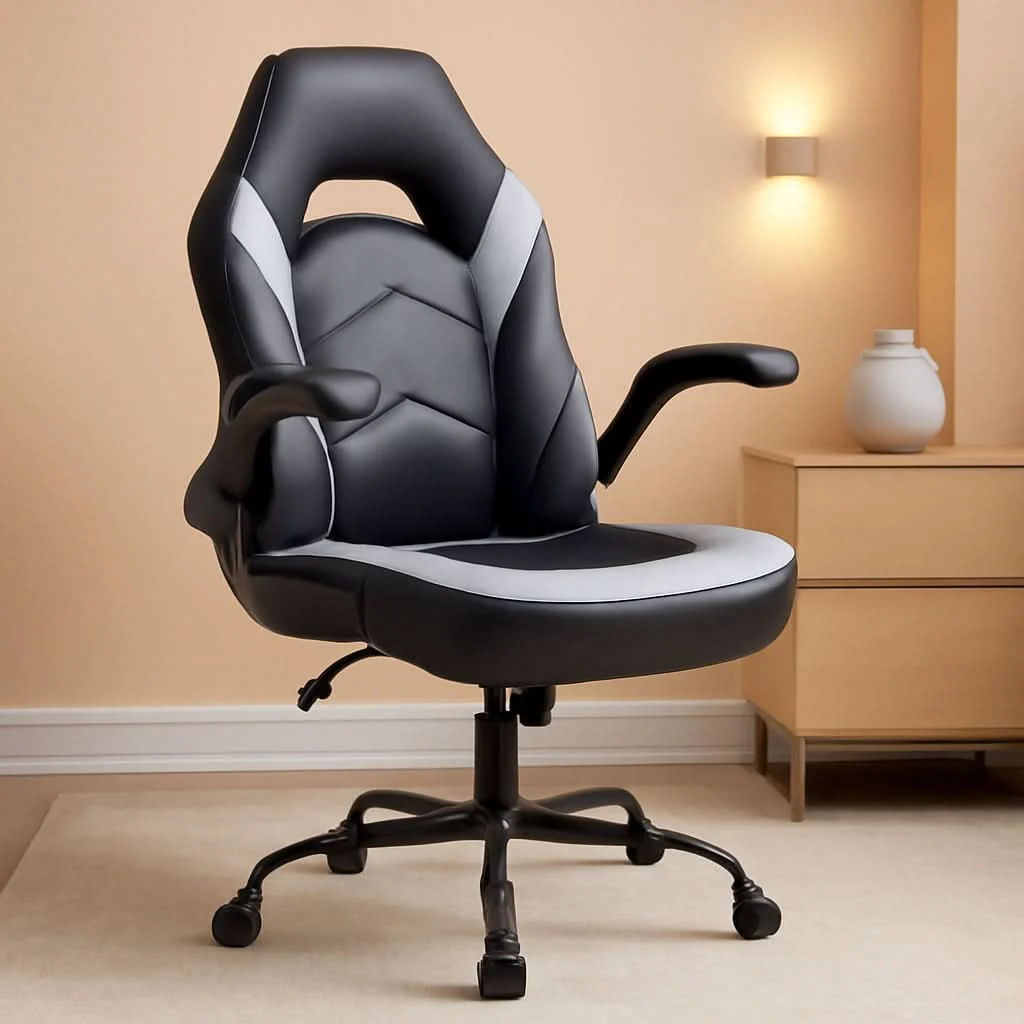 Eco-Friendly Big And Tall Leather Office Desk Gaming Chair With Adjustable Arms Dependable