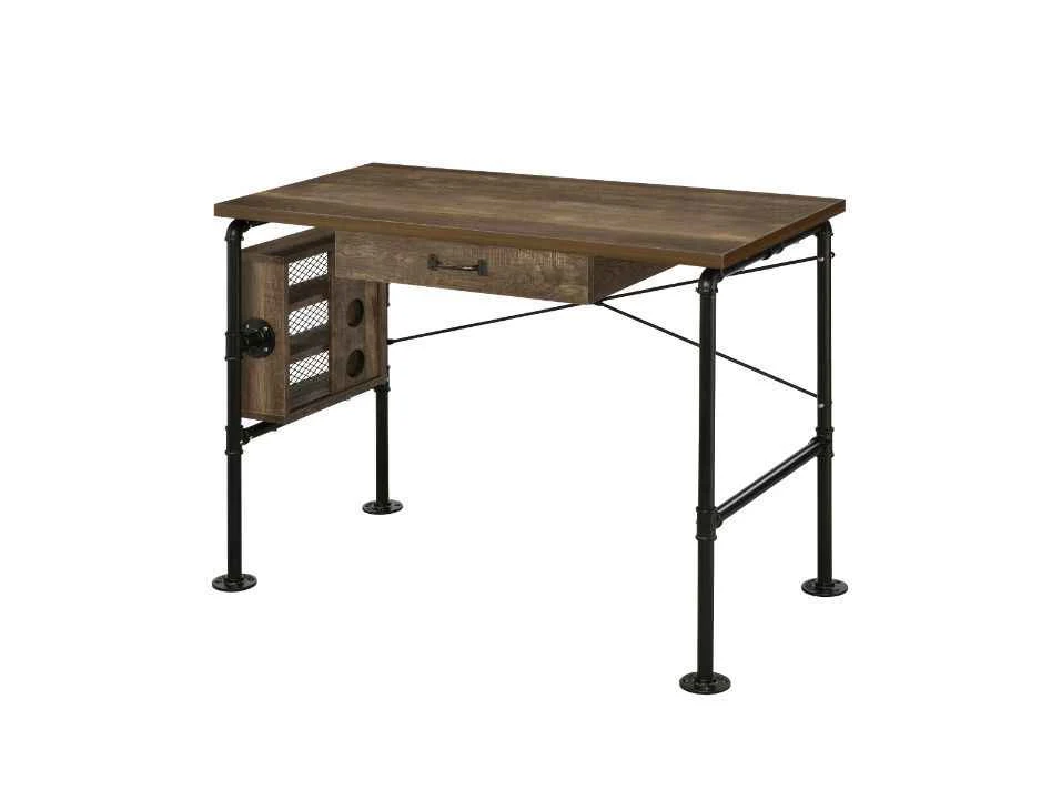 Versatile Endang – Writing Desk – Weathered Oak Black Solid