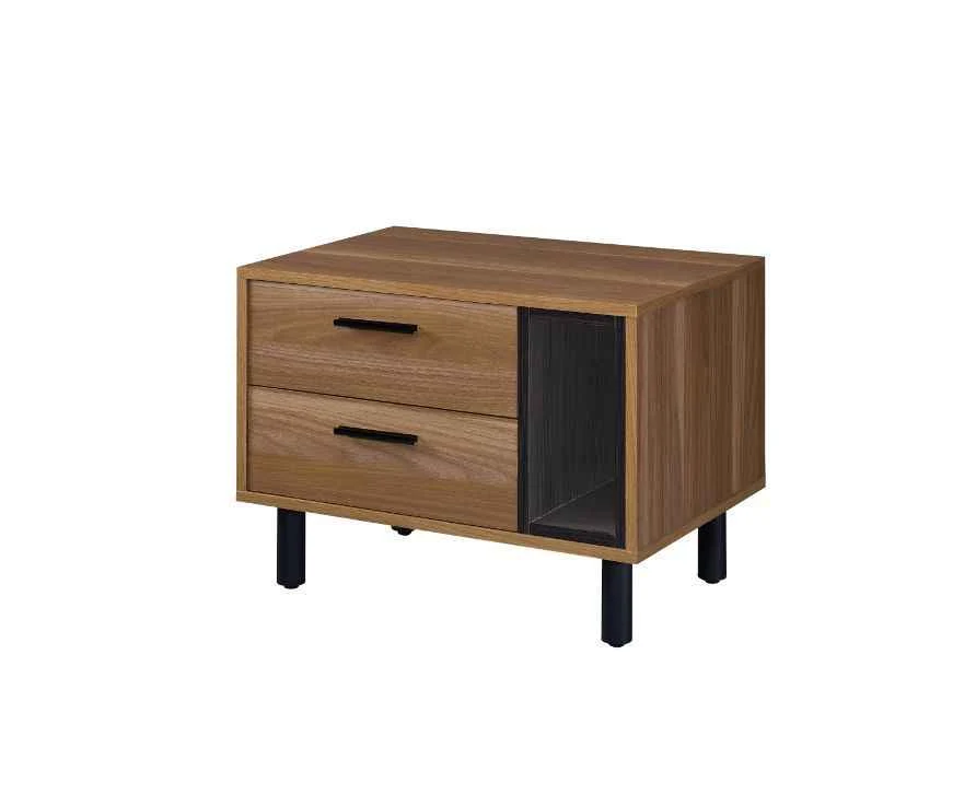 First-Class Trolgar – Accent Table – Brown Oak Black Stylish