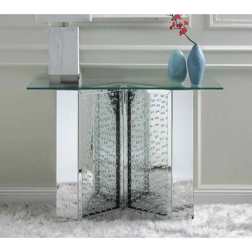 Genuine Nysa – 45 X 32 Console Table – Mirrored Faux Crystals Comfortable