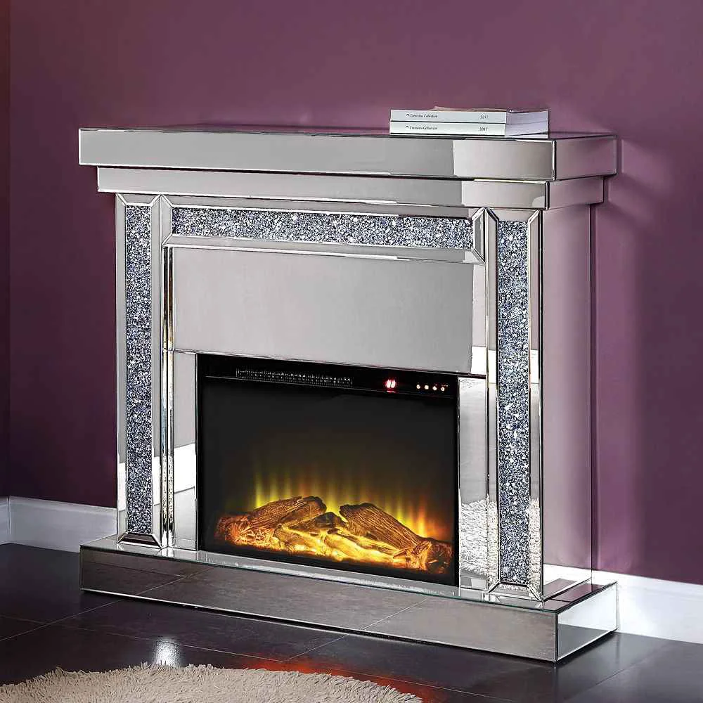 Original Design Noralie – 42 Fireplace – Mirrored Faux Diamonds High-Grade