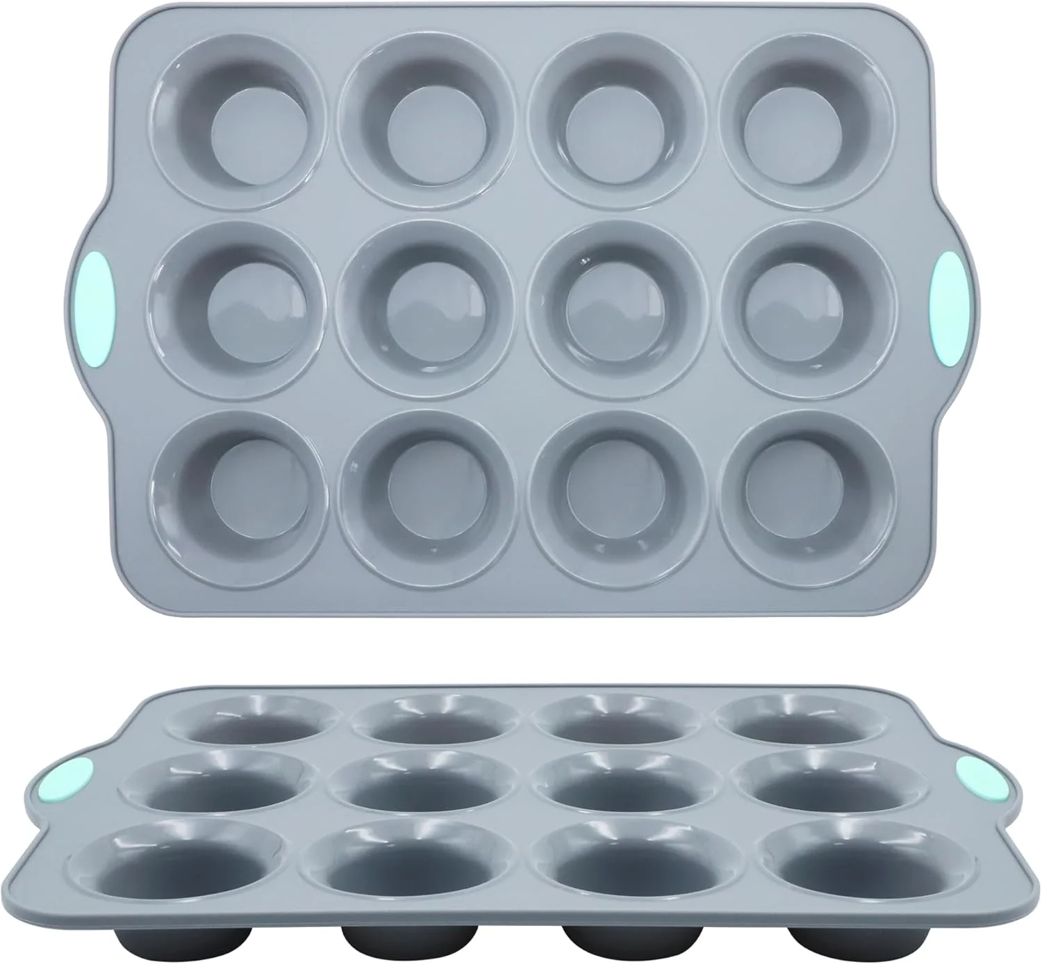 Trusted To encounter 2Pack Silicone Muffin Pan with Metal Frame 12 Cup Regular Size Cupcake Pan Non-Stick Baking Tray Food Grade Baking Molds for Oven Dishwasher Safe Original Design
