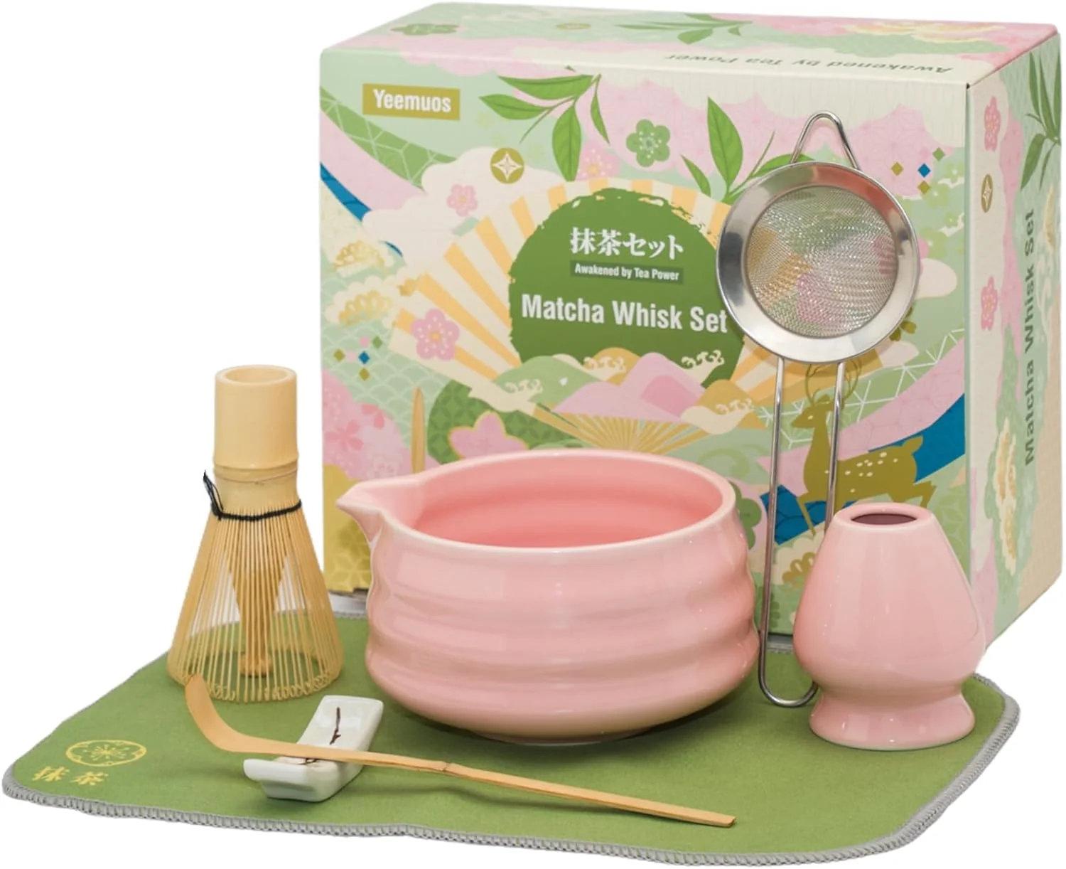 High-Quality Matcha whisk Set 7 Pcs Matcha Making Kit with whisk Whisk Ceramic Bowl Sifter Scoop Holder Stand Next-Generation