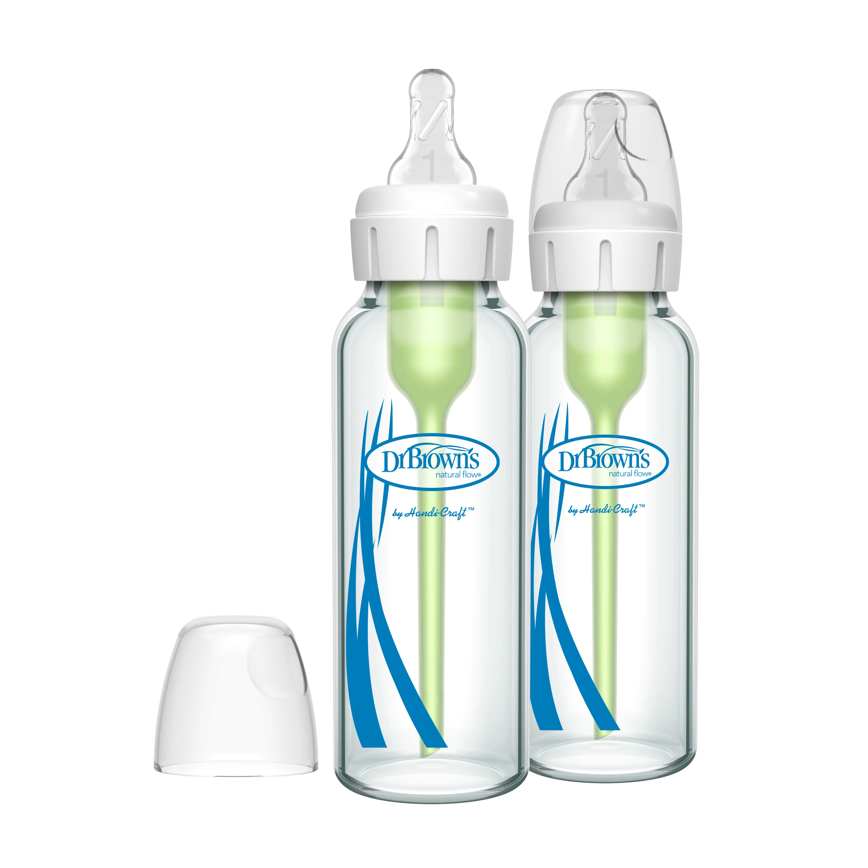 High-End Dr. Brown’s Glass Baby Bottle Natural Flow® Narrow Neck Anti-Colic Options ™ with Level 1 Slow Flow Nipple Proven
