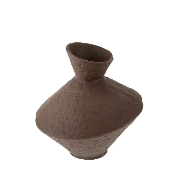 Comfortable Slant Vase Brown Classic