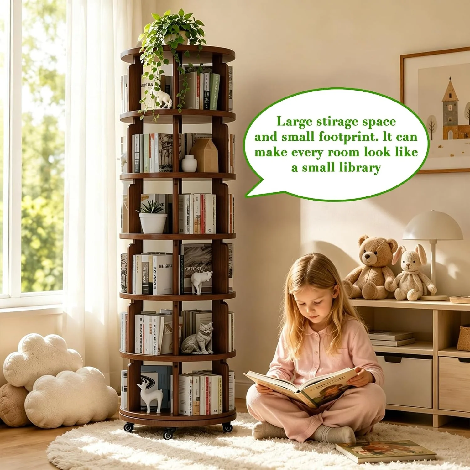 Trusted Contemporary Decorative Six Tier Walnut Bookcase Proven