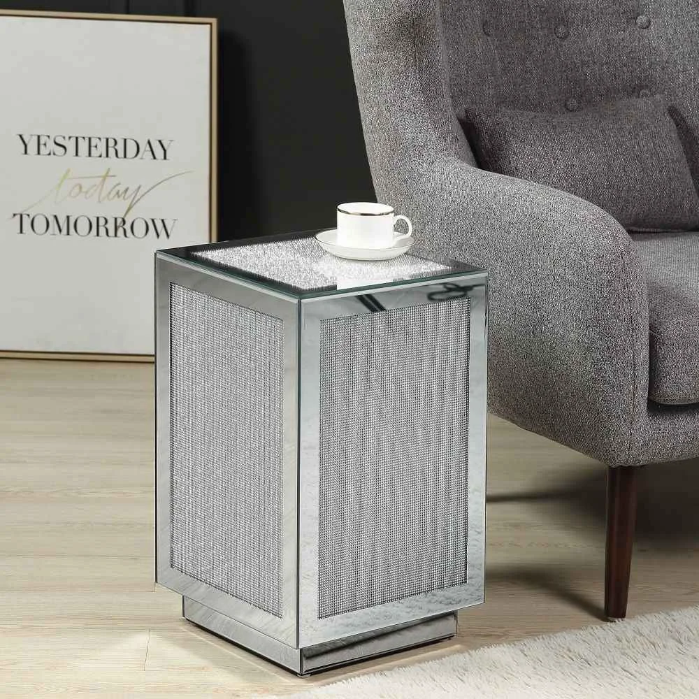 Innovative Noralie – 20 Accent Table – Mirrored Faux Diamonds Fine