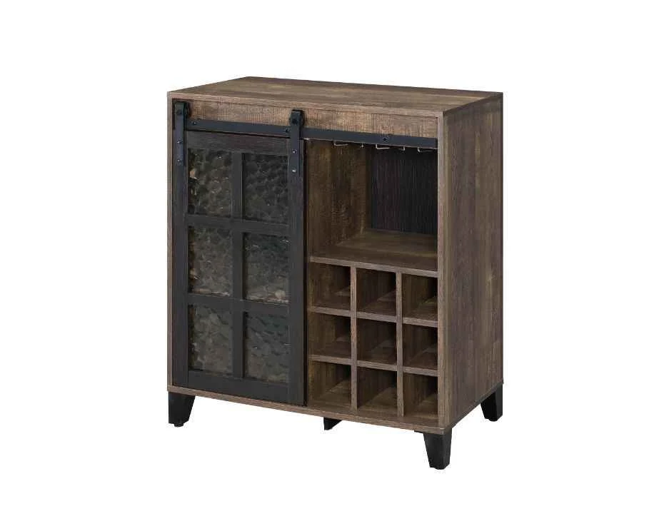 Soft Treju – Wine Cabinet – Obscure Glass Rustic Oak Black Powerful