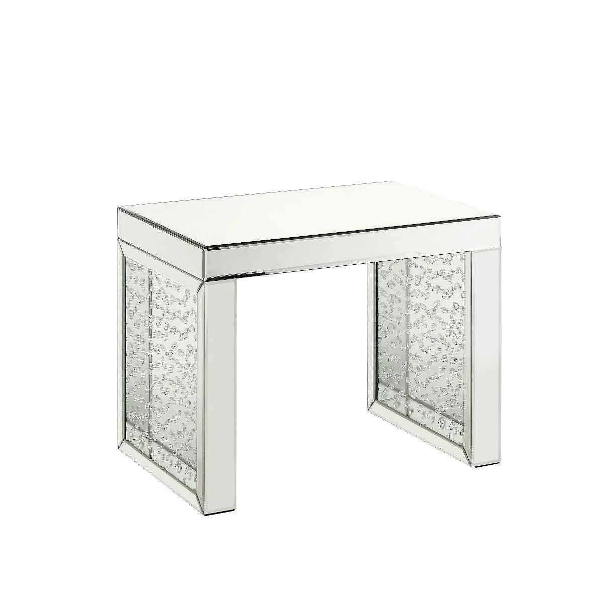 Clean Nysa – 20 Accent Table – Mirrored Faux Crystals Inlay First-Class