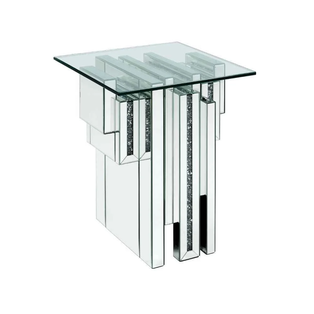 Innovative Noralie – 20 End Table With Faux Diamonds – Mirrored Unique