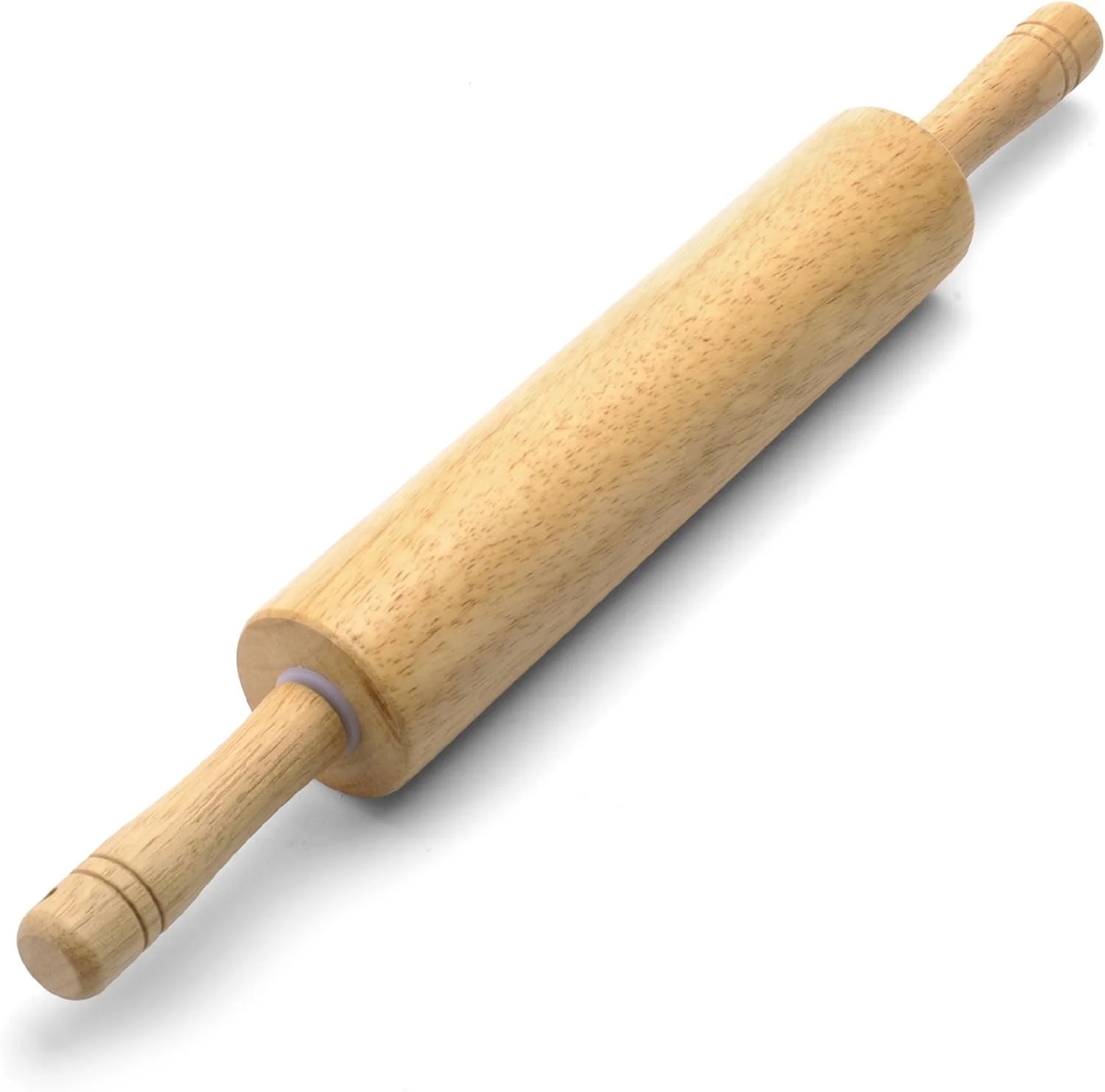 Safe Farberware Classic Wood Rolling Pin 18-Inch Hardwood Dough Roller for Baking Pizza Pies Pastry and Cookies Ergonomic Handles Kitchen Essential Contemporary