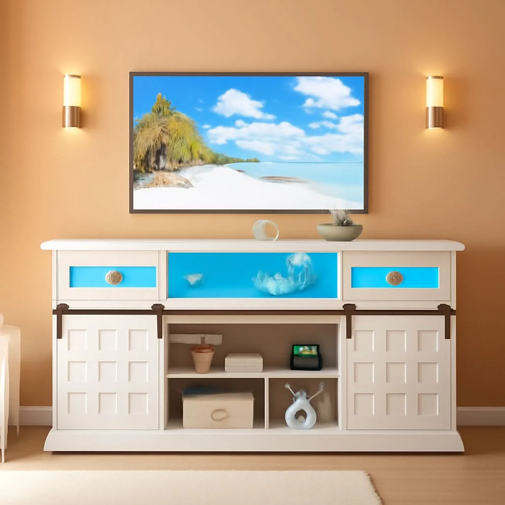 Relaxed White Brown Farmhouse TV Stand 80 Inch Televisions Outstanding