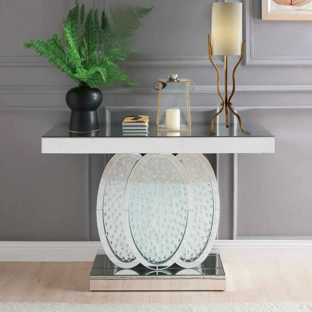 Recyclable Nysa – 47 L Console Table – Mirrored Faux Crystals Pure
