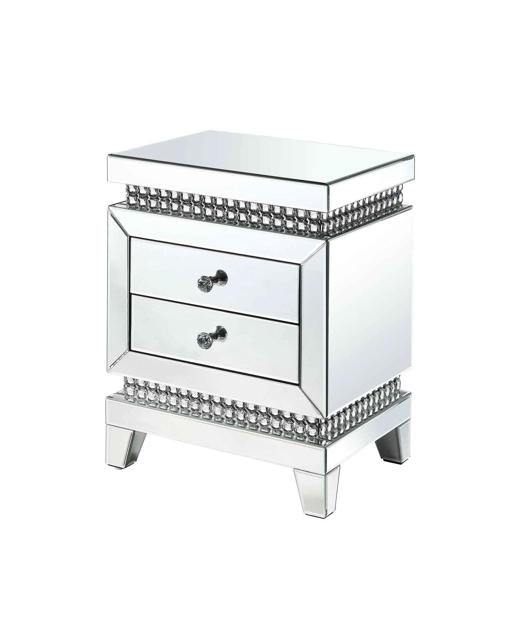 Healthy Lotus – Accent Table – Mirrored Faux Ice Cube Crystals Selected