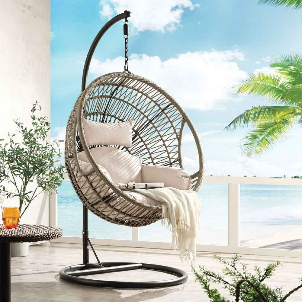Original Design Vasant – Hanging Chair – Beige Fabric Rope Safe