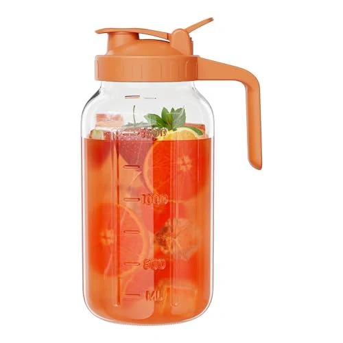 Expertly Made Glass Pitcher with lid Flexible