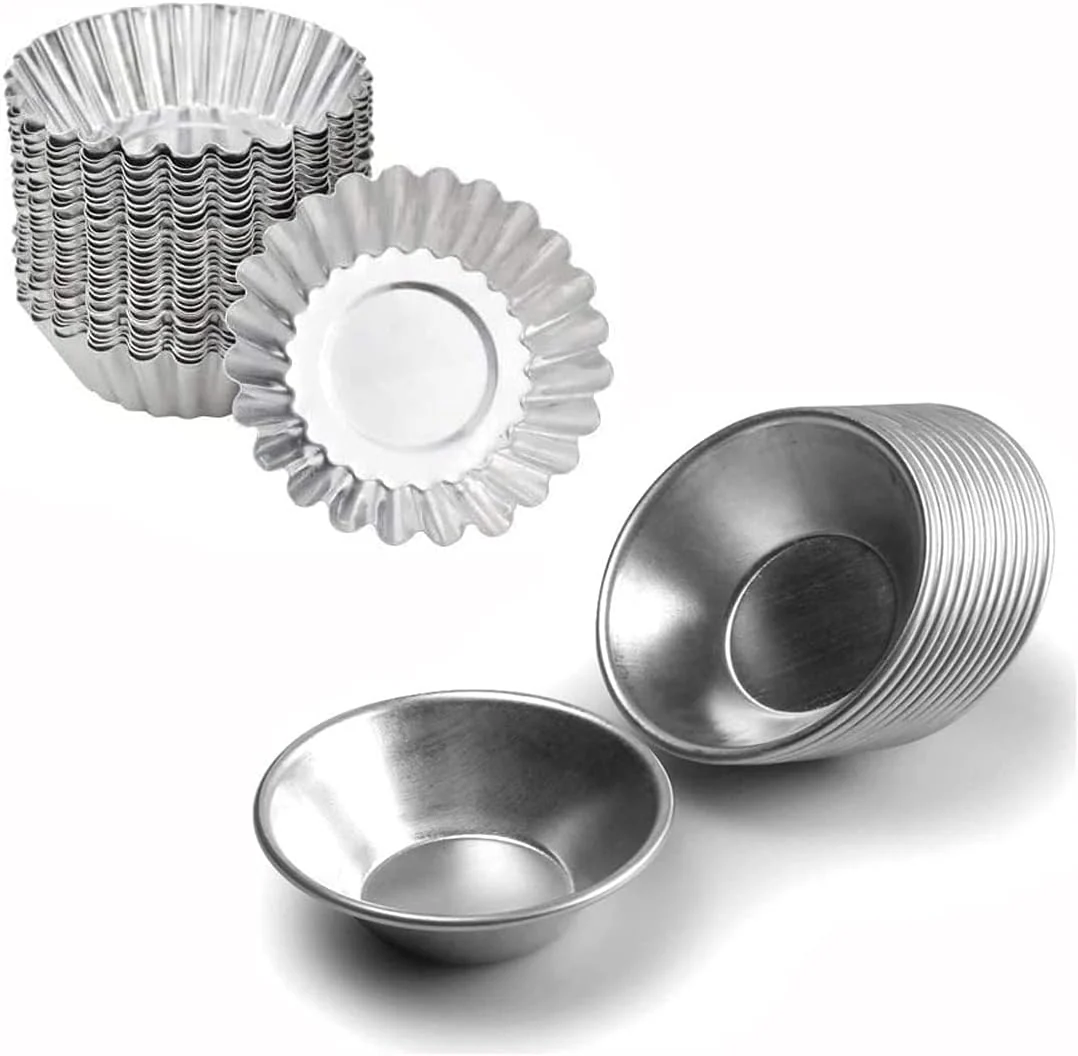 Expertly Made Egg Tart Molds Reusable Non-Stick Mini Tart Pan Pie Tins Cupcake Cake Baking Cups Aluminium 30 Pieces Outstanding