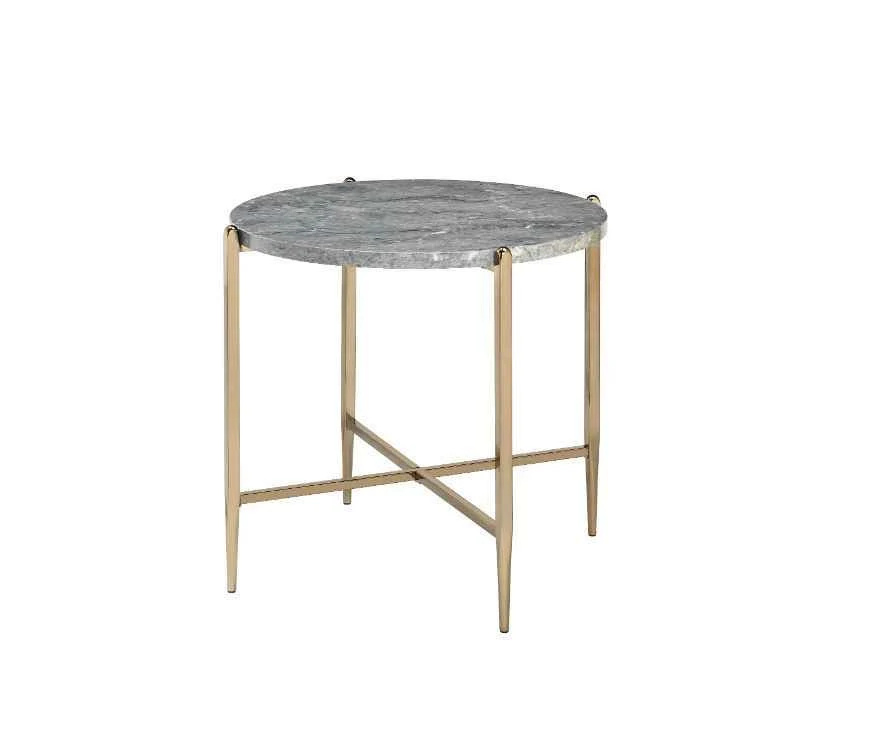 Proven Tainte – End Table – Faux Marble Top Champagne Superior