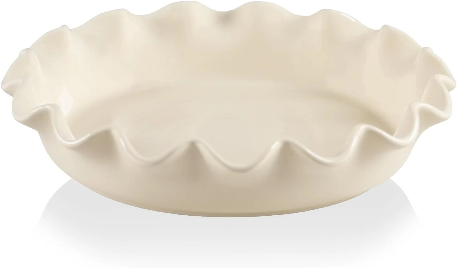 Traditional Sweejar Ceramic 11.5 Inches Pie Pan for Baking Deep and Fluted Porcelain Round Pie Dish Non-Stick Pie Plate for Pumpkin Pie Apple Pie Pie Pots with Morden Farmhouse Design Beige Carefully Designed