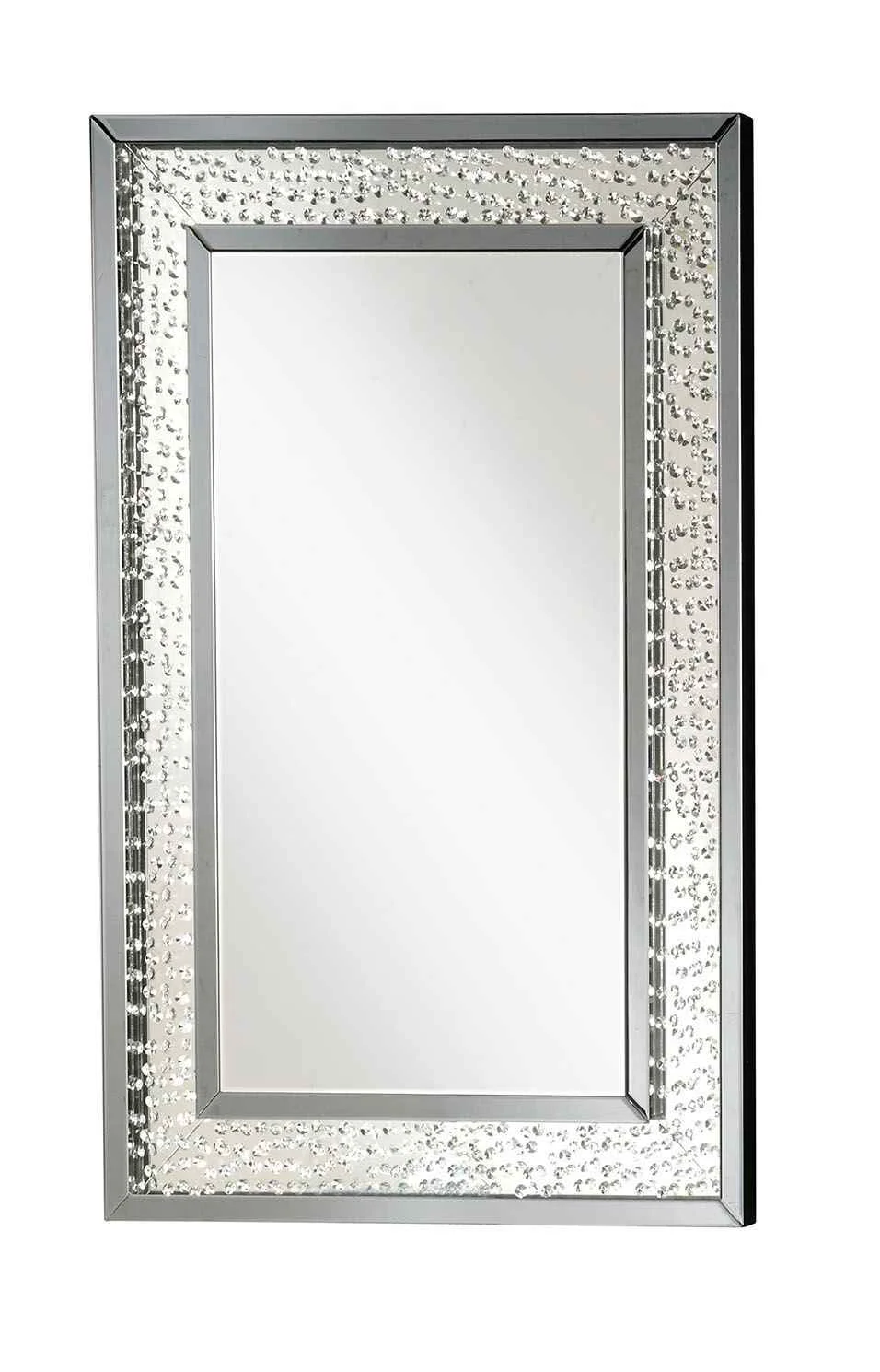 Traditional Nysa – 47 Rectangular Accent Mirror – Mirrored Faux Crystals Fast