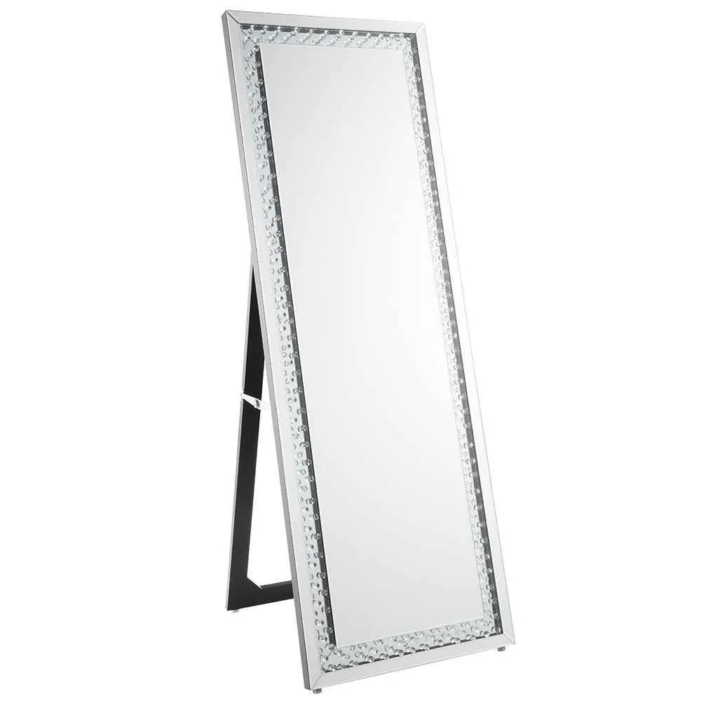 Breathable Nysa – Floor Mirror – Mirrored Faux Crystals Fine