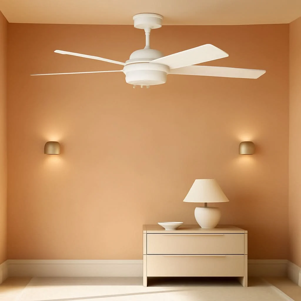 High-End 52 Inch White Ceiling Fan With Dimmable LED Lights Smart