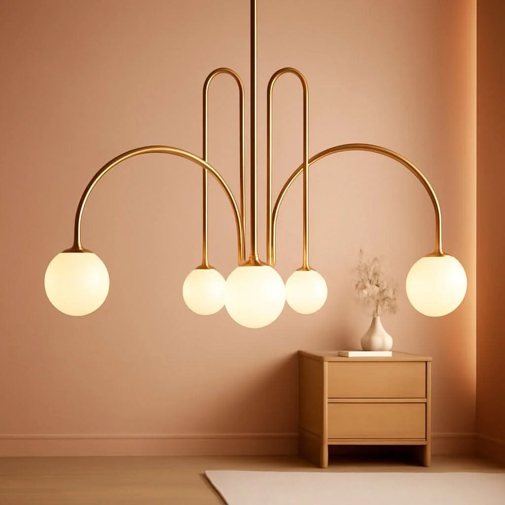 Flexible Gold Sputnik Chandelier Six Light Ceiling Pendant Light Casual