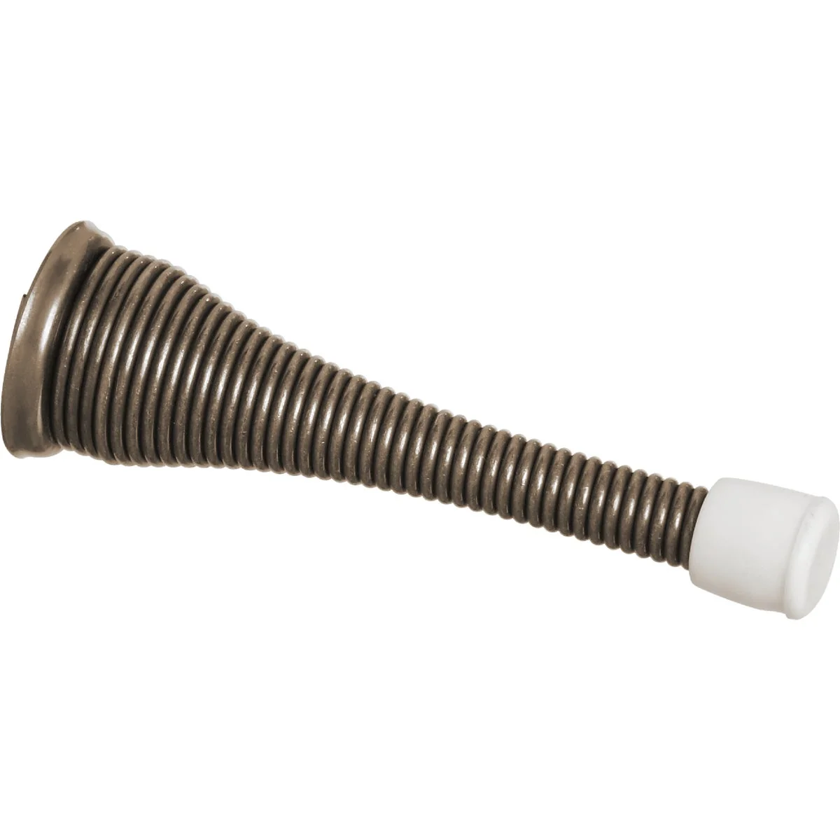 Easy-to-Use National 3 In. Antique Brass Spring Door Stop 2-Count Recyclable