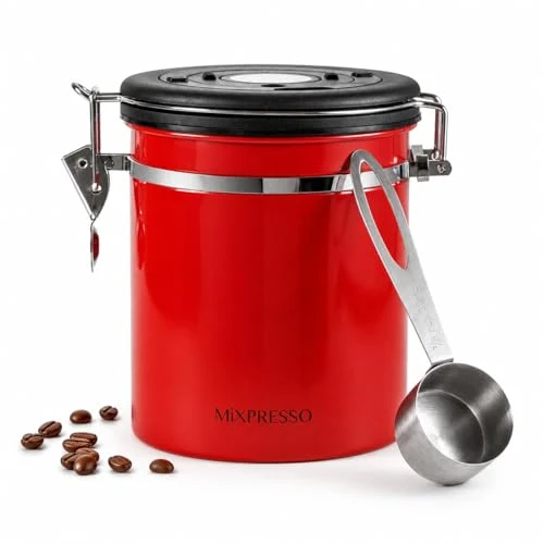 Traditional Red Coffee Canister Crafted