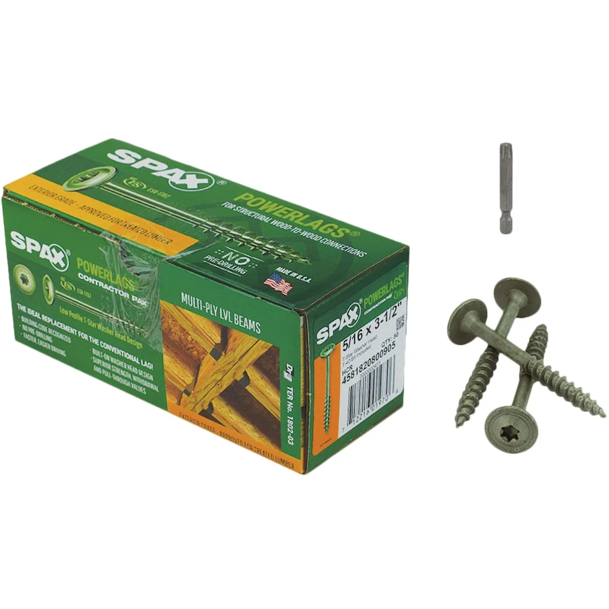 Efficient Spax PowerLags 5 16 In. x 3-1 2 In. Washer Head Exterior Structure Screw 50 Ct. High-Grade