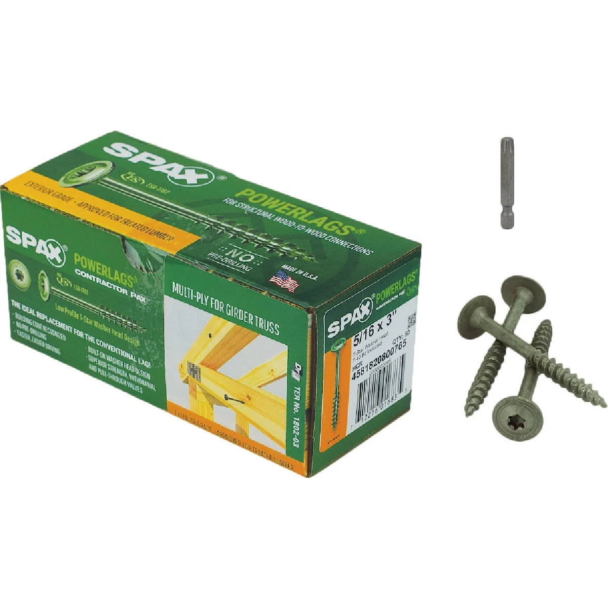 High-Performance Spax PowerLags 5 16 In. x 3 In. Washer Head Exterior Structure Screw 50 Ct. Efficient