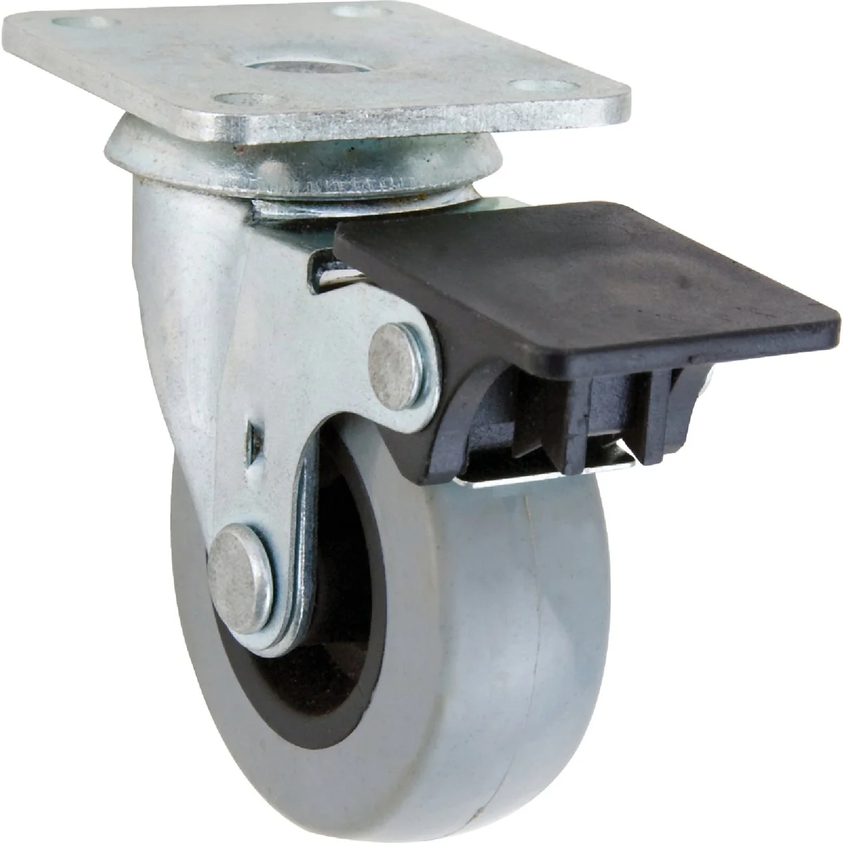 Convenient Shepherd 2 In. Thermoplastic Swivel Plate Caster with Brake Enhanced