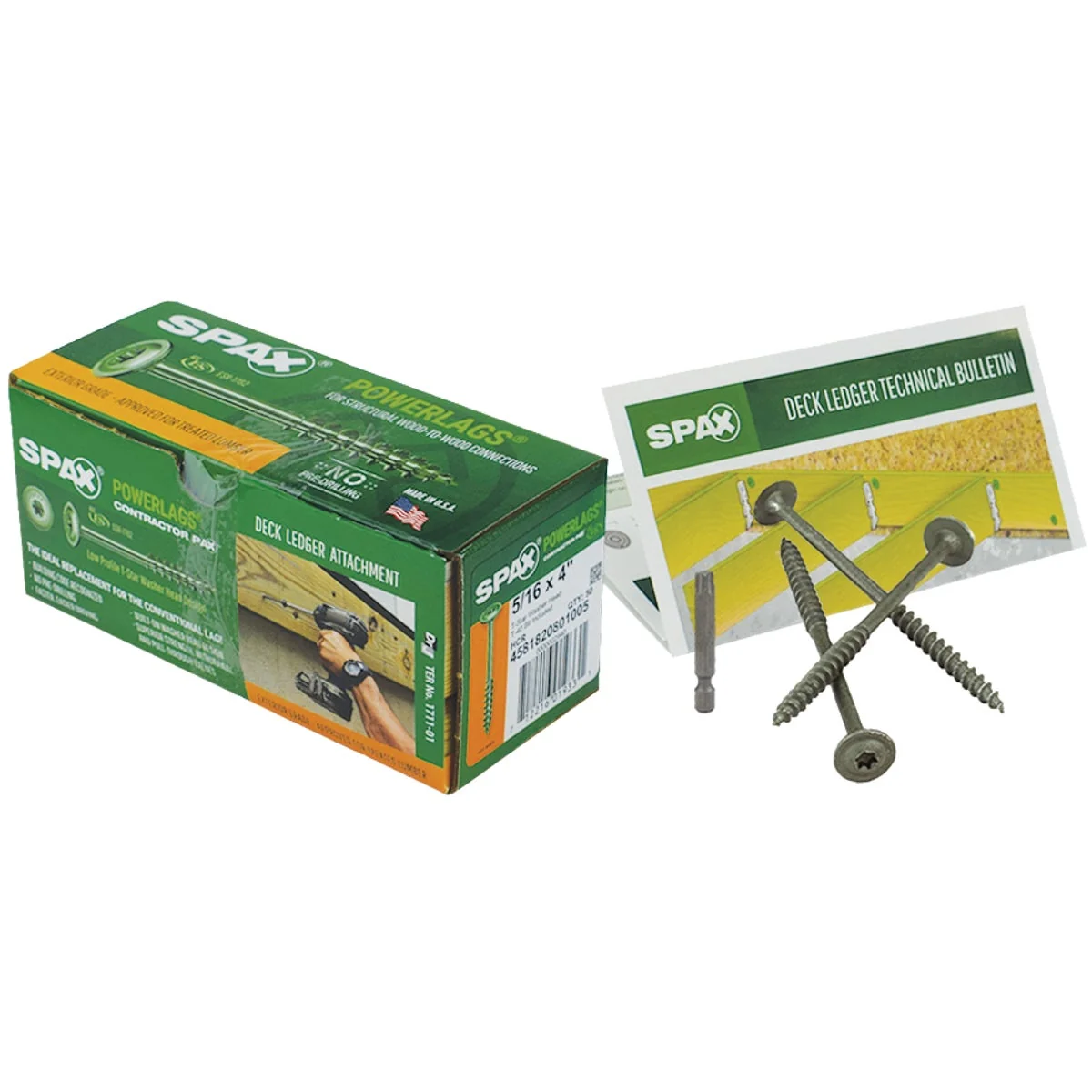 Verified Spax PowerLags 5 16 In. x 4 In. Washer Head Exterior Structure Screw 50 Ct. World-Class