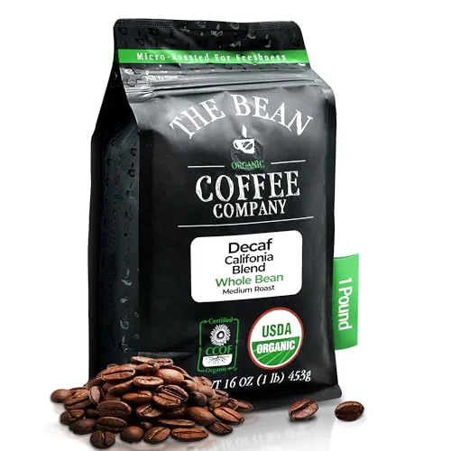 Easy-to-Use The Bean Organic Coffee Co. Decaf California Blend 16 Ounce Excellent