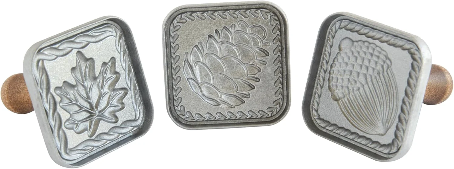 Authentic Nordic Ware Springerle Cookie Stamps Set of 3 with Wood Handles Proven
