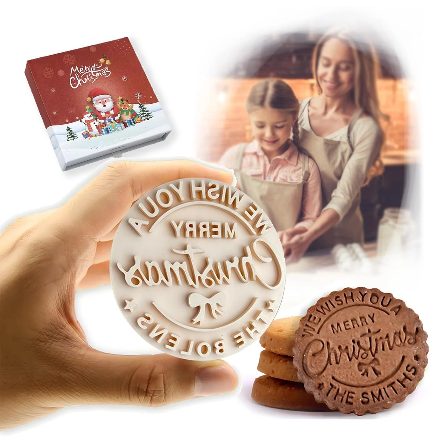 Professional Personalized Christmas Cookie Stamps Customizable Name Cookie Stamps With Handle Cutter For Cookie Baking Decorating Cakes And Handmade Christmas Contemporary
