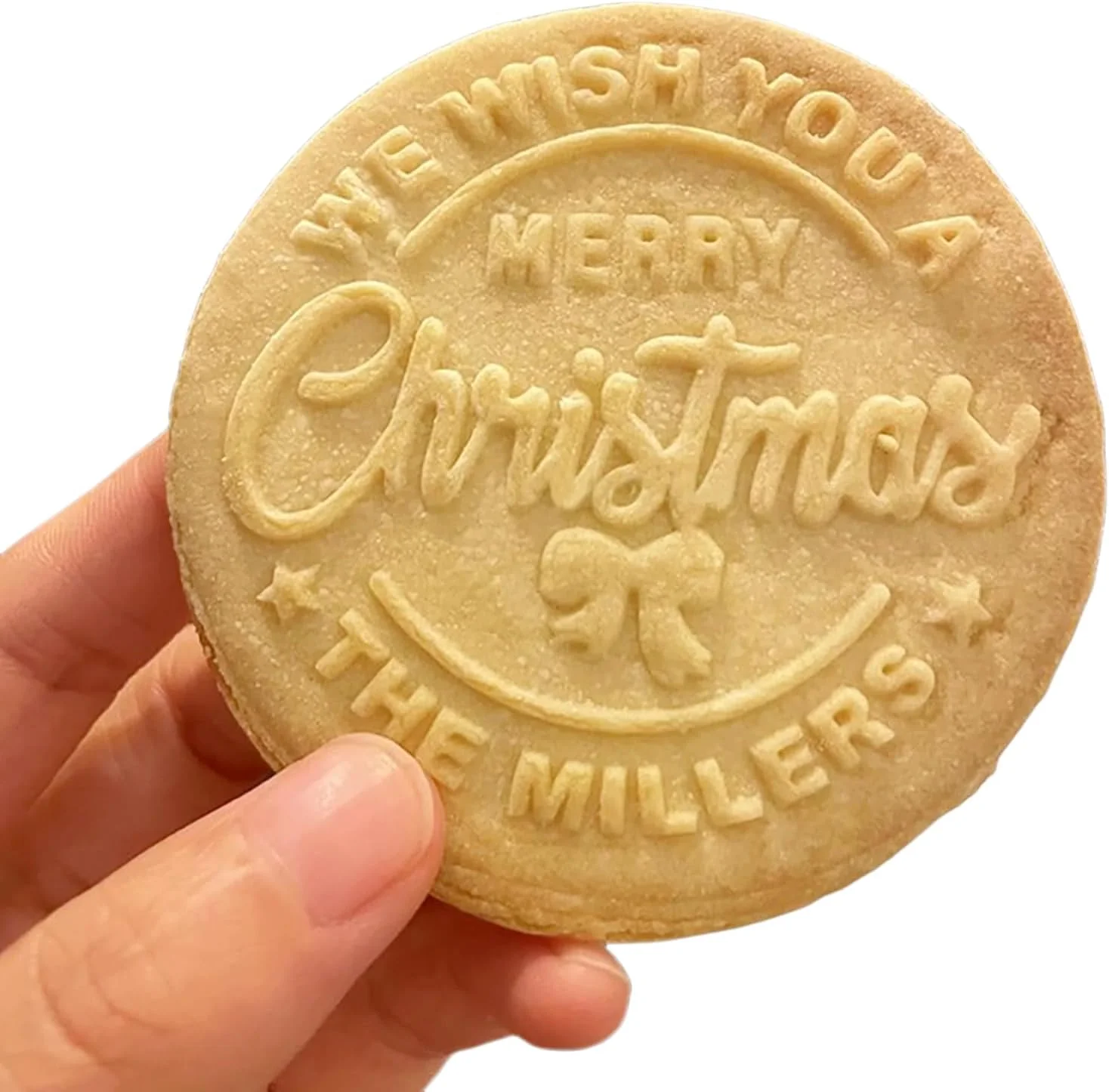 Contemporary 2025 Personalized Christmas Cookie Stamp Custom Merry Christmas Cookies with Your Family’s Last Name Great for Baking and Holiday Decorating I Natural