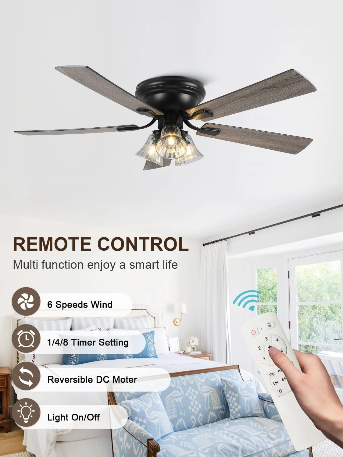Flexible 52-Inch Vintage Farmhouse Reversible Ceiling Fan Official