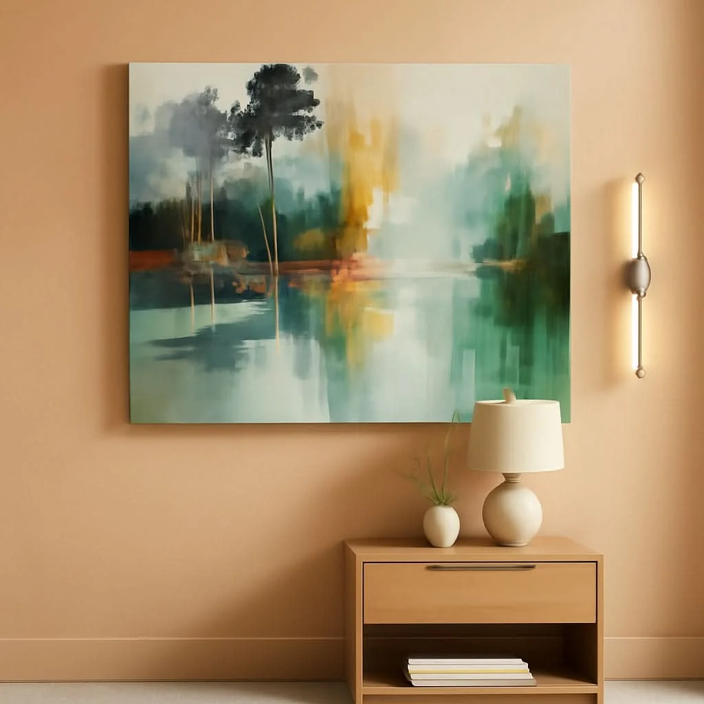 Secure Teal Green Landscape Canvas Wall Art 58×29 Optimized