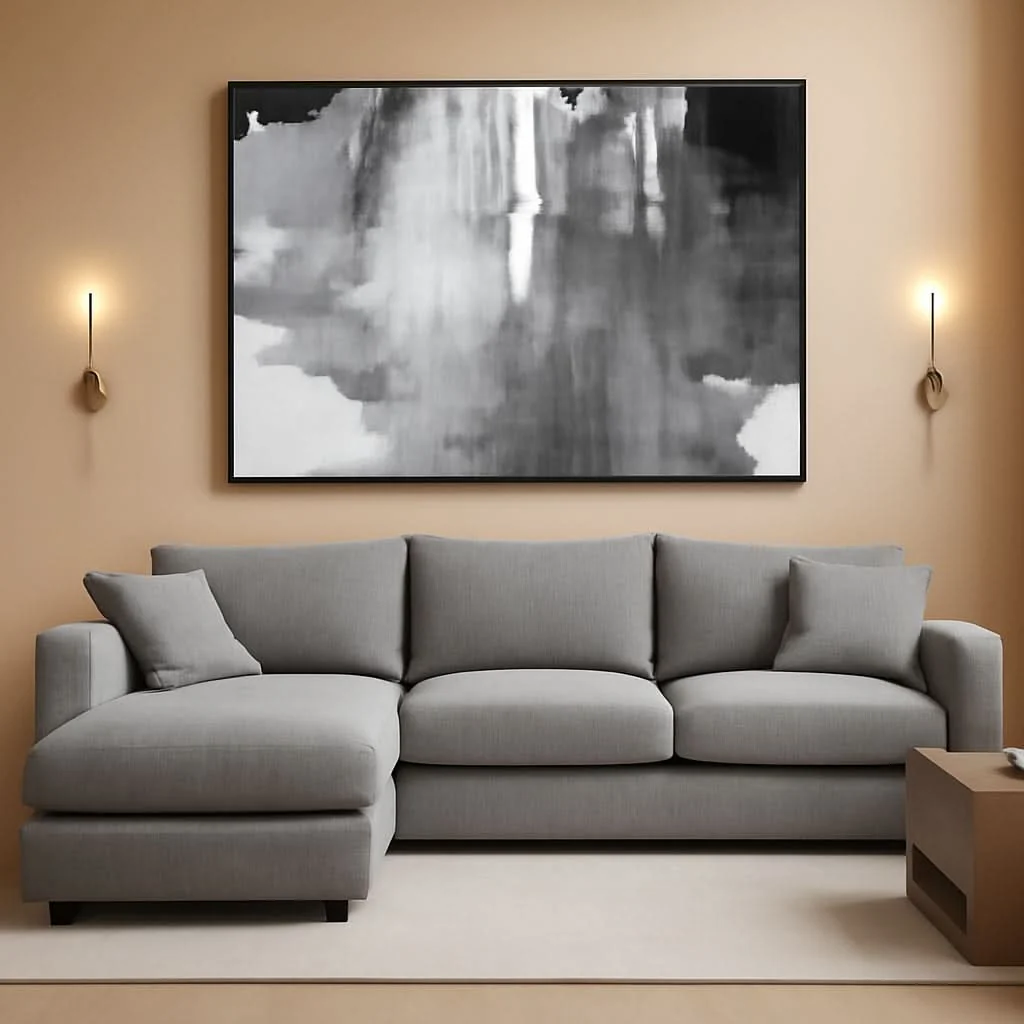 Powerful Contemporary Monochrome Abstract Wall Art Canvas 30×60 Easy-to-Use