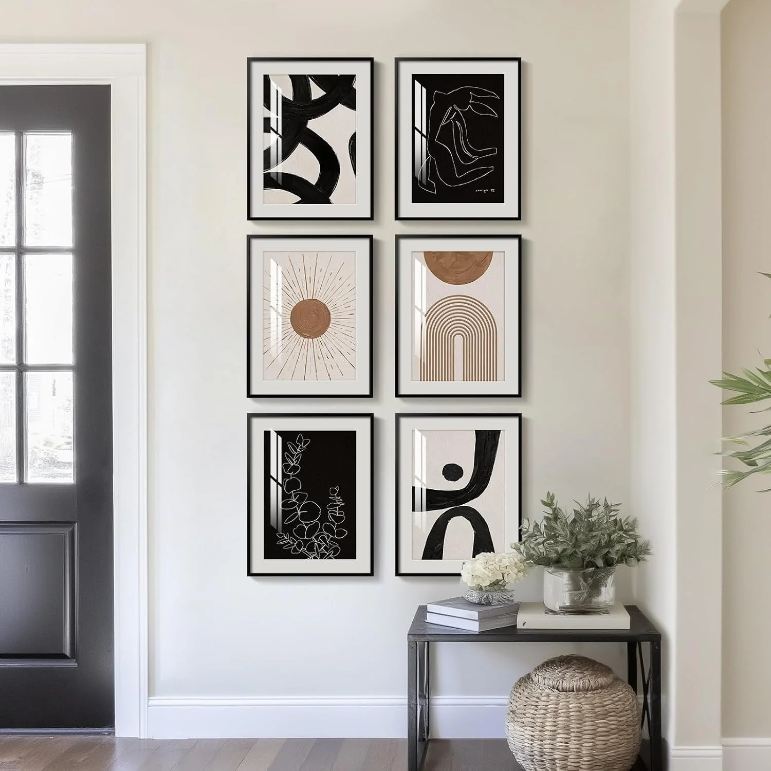 Environmentally Friendly Sturdy Framed Boho Wall Art 11×14 Black White Inches Elegant