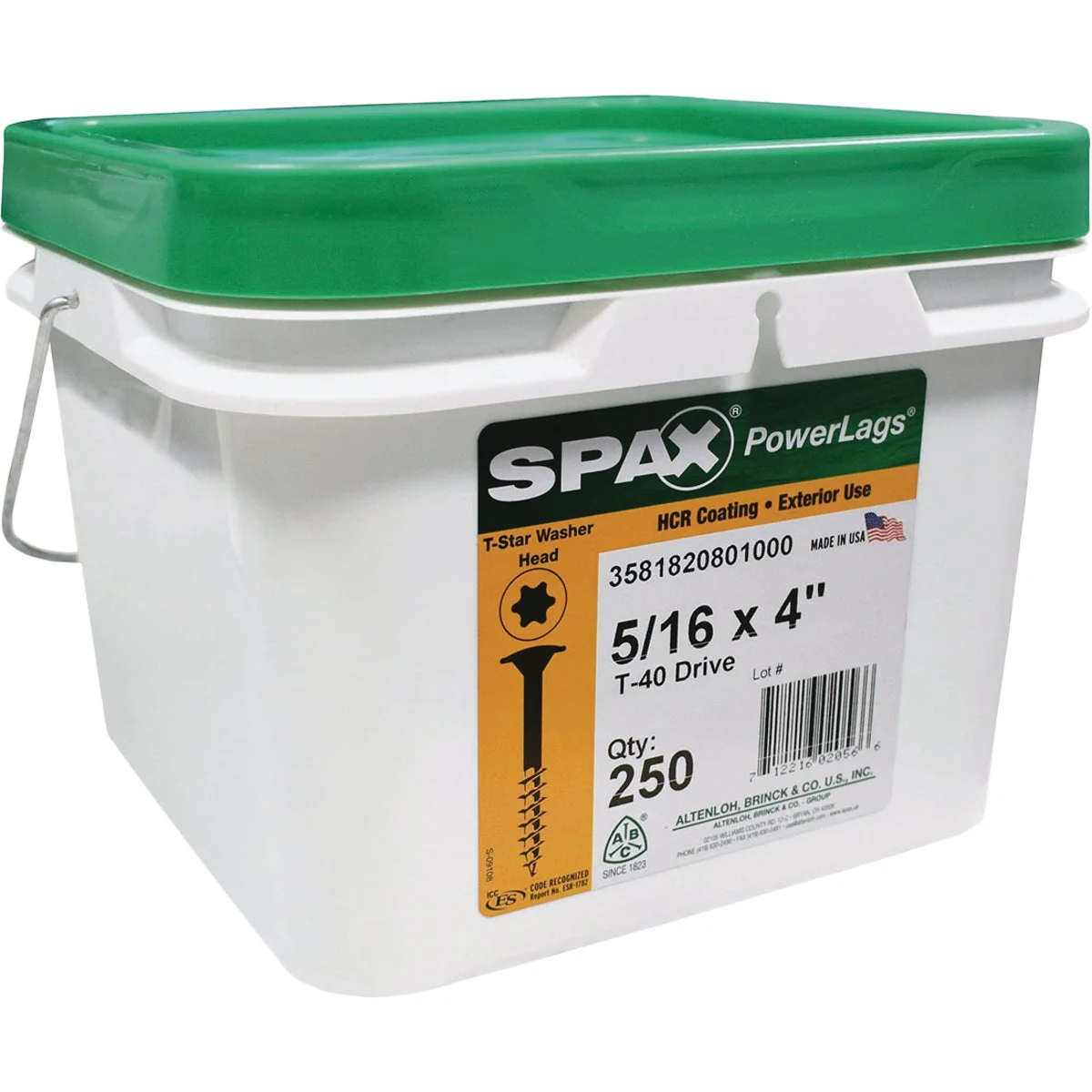 Premium Material Spax PowerLags 5 16 In. x 4 In. Washer Head Exterior Structure Screw 250 Ct. High-Performance