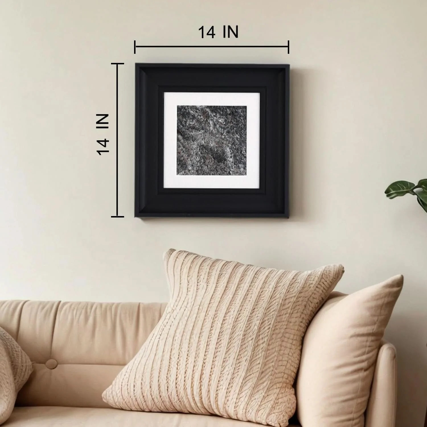Practical Framed Premium Natural Marble Wall Art 14×14 Inches Smooth
