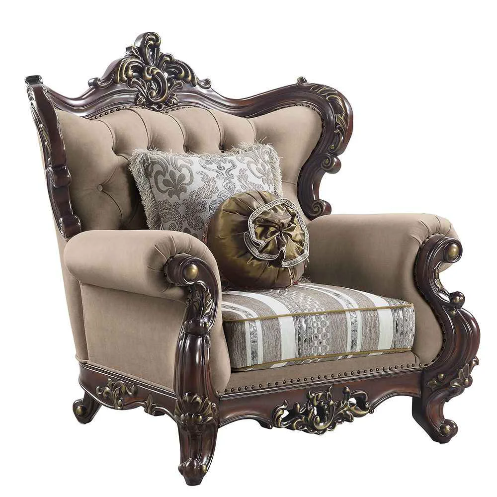 Prestigious Ragnar – Chair With 2 Pillows – Light Brown Linen Cherry Environmentally Friendly