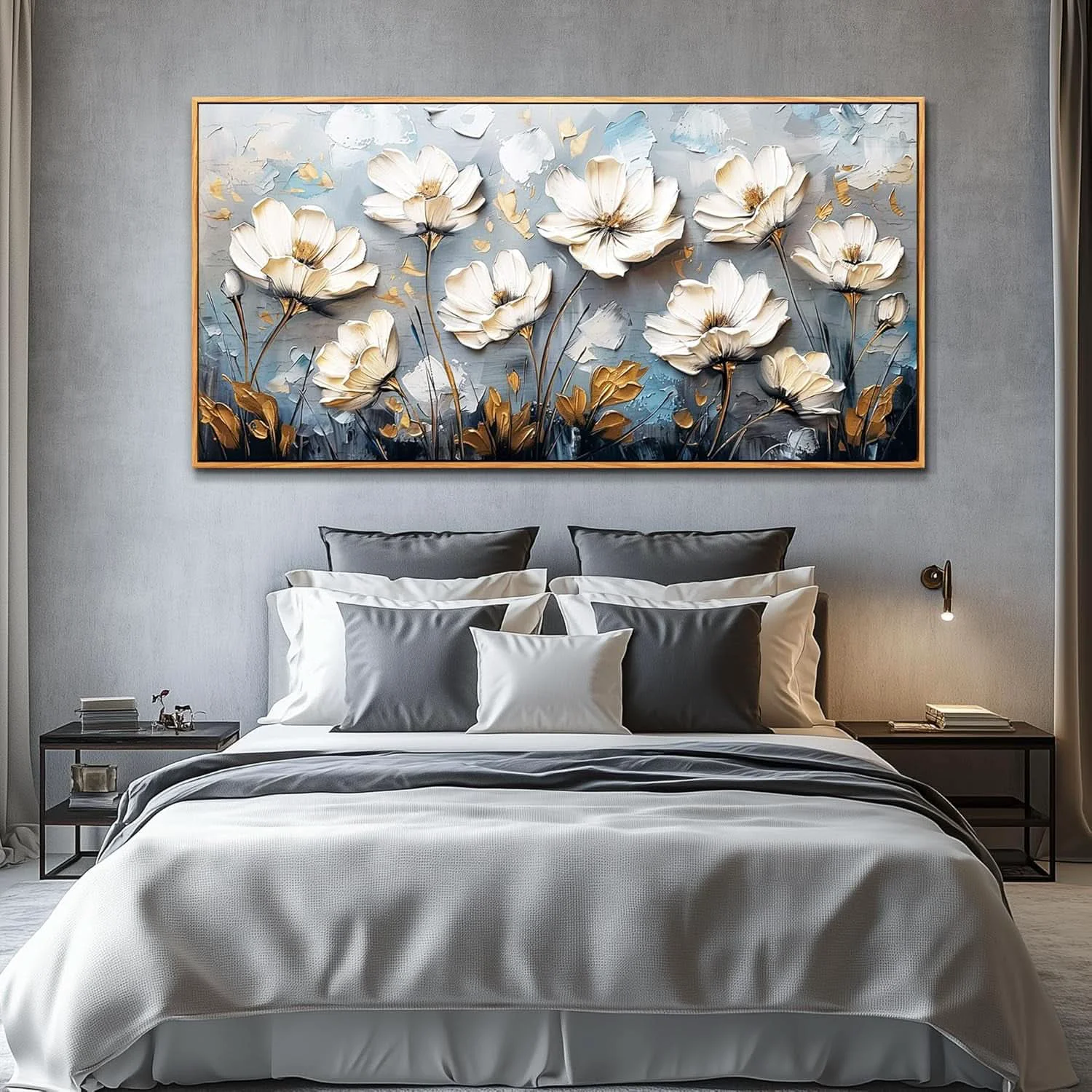 Classic 20×40 Inches Framed Canvas Wall Art Floral Masterpiece Trusted